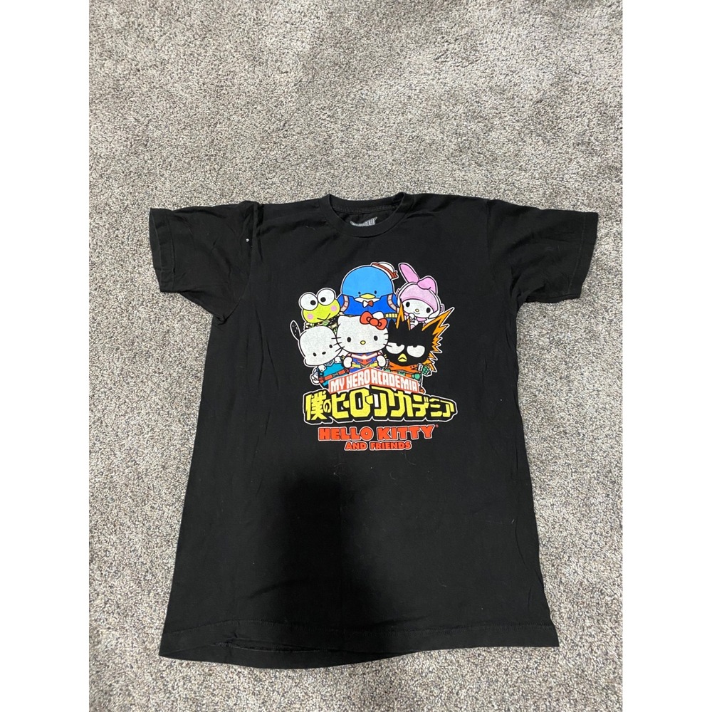 Sanrio My Hero Academia Graphic Tee Unisex Small Black Excellent Anime Crossover